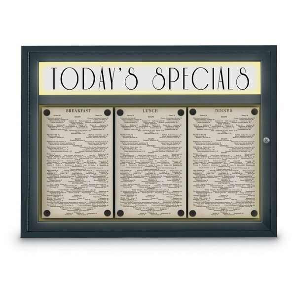 Sliding Door Indoor Enclosed Corkboard, 7
